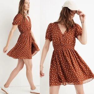 Madewell Brown Polka Dot Mini Dress